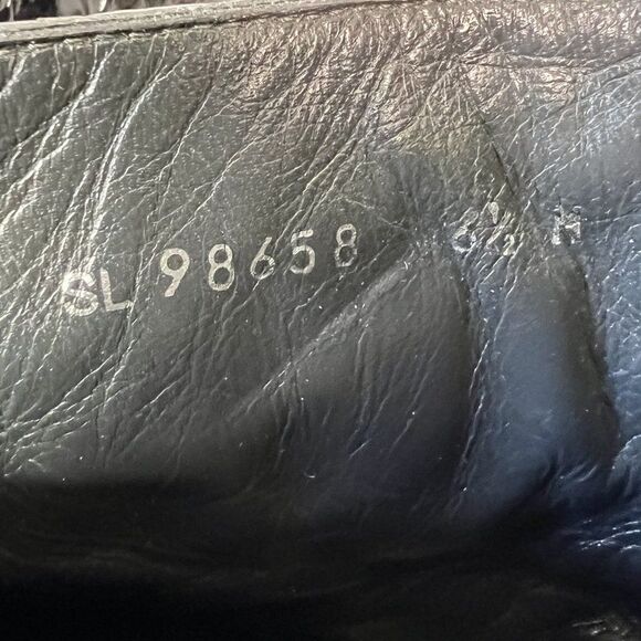 Stuart Weitzman Black Patent Croc Embossed Block Heel Ankle Boots - Picture 8 of 8